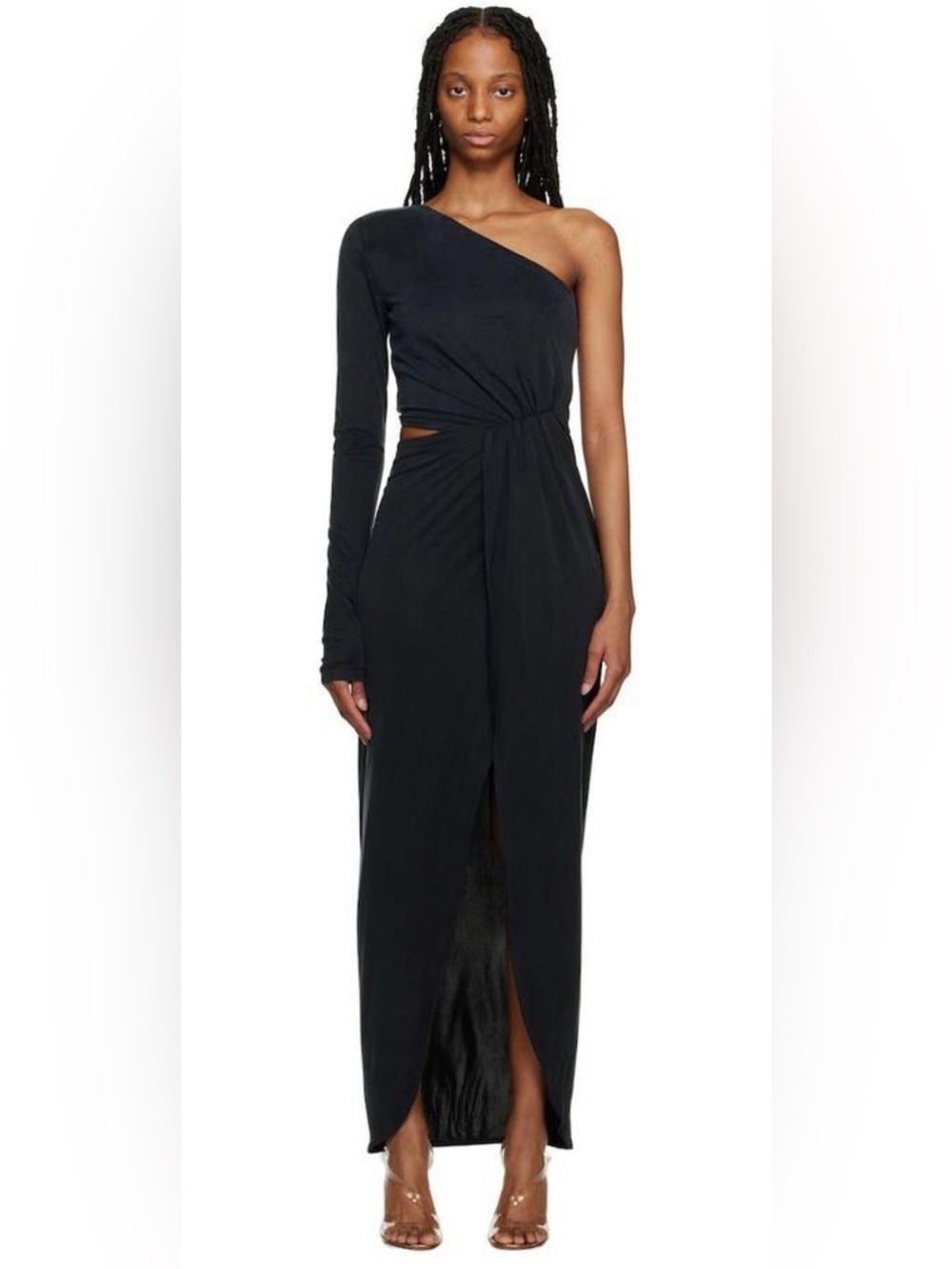 GAUGE81 Suani Black One Shoulder Cutout Maxi Dress Size S NWT Cocktail Dress